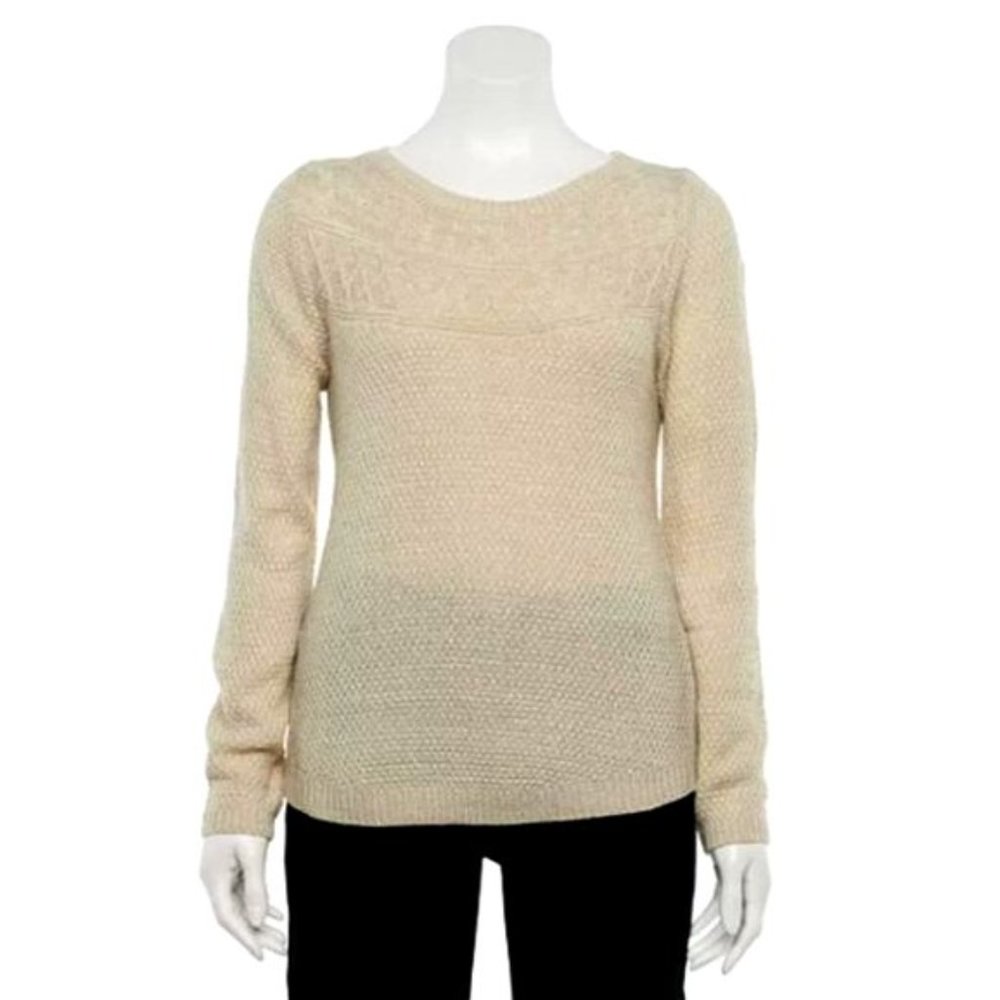 (MAKE OFFER) Cream Boatneck Sweater - Picture 6 of 7